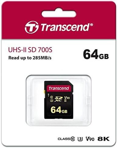 Transcend 64GB SDC700S SD UHSII SDXC Memory Card, 285MB/s, 8K, U3, V90, UHD in Kuwait