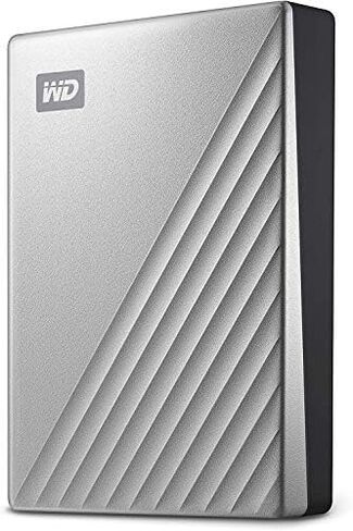 قرص صلب خارجي محمول ماي باسبورت الترا فضي من ويسترن ديجيتال سعة 1 تيرابايت، USB-C - WDBC3C0010BSL-WESN in Kuwait