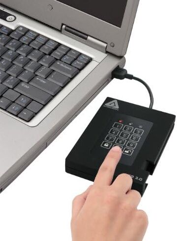 Apricorn 2TB Aegis Padlock Fortress FIPS 140-2 Level 2 Validated 256-Bit Encrypted USB 3.0 Hard Drive & Aegis Secure Key 3 NX 128GB 256-Bit Secure USB 3.0 Flash Drive, Black in Kuwait