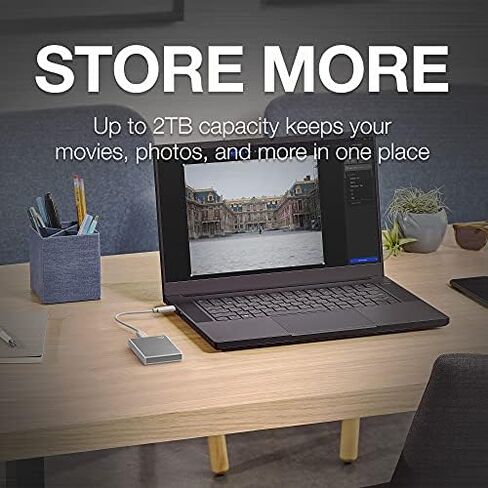 Seagate One Touch SSD 1TB External SSD Portable – Silver, speeds up to 1030MB/s, 6mo Mylio Photo+ subscription, 6mo Dropbox Backup Plan​ and Rescue Services (STKG1000401) in Saudi Arabia