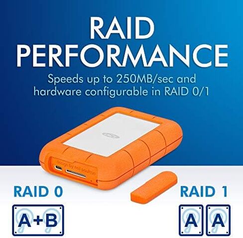 LaCie Rugged Thunderbolt USB-C 2TB External Hard Drive Portable HDD – USB 3.0 compatible, Drop Shock Dust Water Resistant, Mac and PC Computer Desktop Workstation Laptop, 1 Mo Adobe CC (STFS2000800) in Saudi Arabia