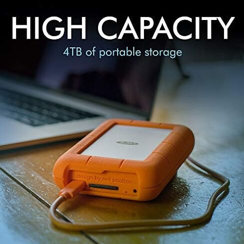 LaCie Rugged Thunderbolt USB-C 2TB External Hard Drive Portable HDD – USB 3.0 compatible, Drop Shock Dust Water Resistant, Mac and PC Computer Desktop Workstation Laptop, 1 Mo Adobe CC (STFS2000800) in Saudi Arabia