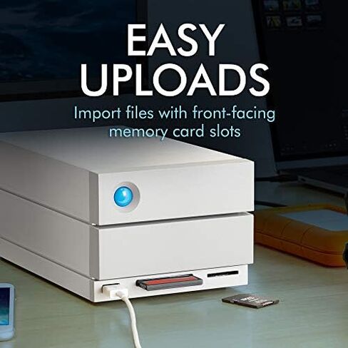 LaCie 2big Dock RAID 12TB External RAID Hard Drive HDD with SD Card CF Card Slots, for Mac and PC Desktop Data Redundancy Thunderbolt 3 USB-C USB 3.0, 1 Month Adobe CC, Data Recovery (STGB12000400) in Saudi Arabia
