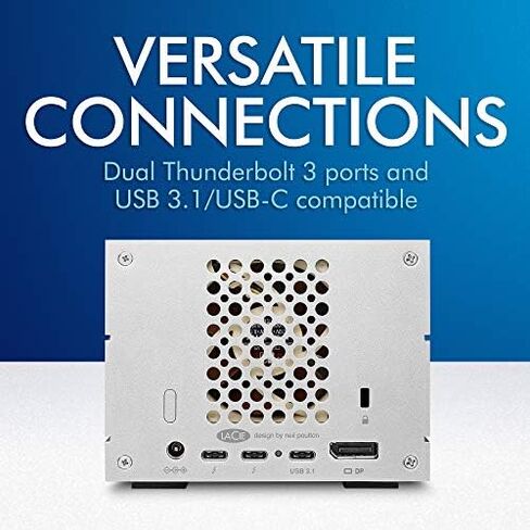 LaCie 2big Dock RAID 12TB External RAID Hard Drive HDD with SD Card CF Card Slots, for Mac and PC Desktop Data Redundancy Thunderbolt 3 USB-C USB 3.0, 1 Month Adobe CC, Data Recovery (STGB12000400) in Saudi Arabia