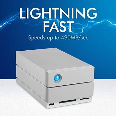 LaCie 2big Dock RAID 12TB External RAID Hard Drive HDD with SD Card CF Card Slots, for Mac and PC Desktop Data Redundancy Thunderbolt 3 USB-C USB 3.0, 1 Month Adobe CC, Data Recovery (STGB12000400) in Saudi Arabia