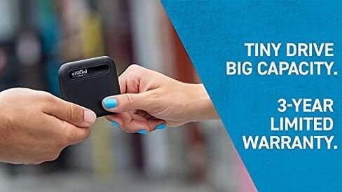 Crucial X6 Portable SSD – ما يصل إلى 540 ميجابايت/ثانية – USB 3.2 – محرك أقراص الحالة الصلبة الخارجي in Kuwait