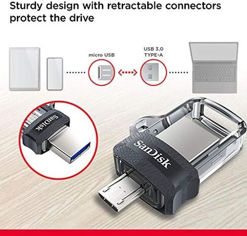 SanDisk 32GB Ultra Dual Drive M3.0 for Android Devices and Computers - MicroUSB, USB 3.0 - SDDD3-032G-G46 in Saudi Arabia