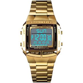 Mens Digital Watch Sports Alarm Stopwatch Business Watches Square Waterproof Men's Wrist Watches