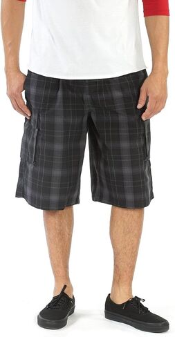 YAGO Men's Elastic Waist Drawstring Relaxed Fit Plaid Cargo Shorts S-5XL in Saudi Arabia