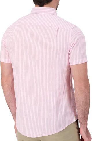 Men's Modern Slim Fit Short Sleeve Button Down Premium Linen Cotton Shirt in Saudi Arabia