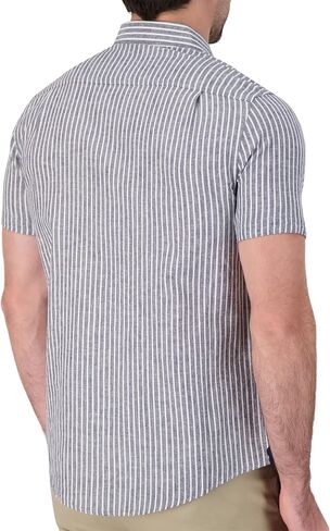 Men's Modern Slim Fit Short Sleeve Button Down Premium Linen Cotton Shirt in Saudi Arabia