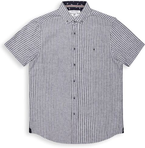 Men's Modern Slim Fit Short Sleeve Button Down Premium Linen Cotton Shirt in Saudi Arabia