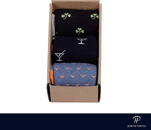 Pierre Henry Over the Calf Socks for Men (3 pairs) | Cotton made over the calf dress socks | Long comfort socks in Kuwait