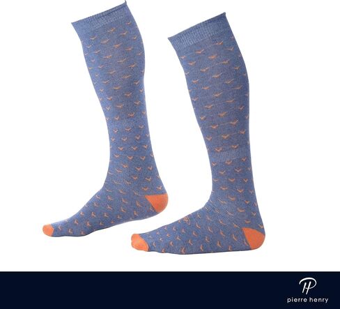 Pierre Henry Over the Calf Socks for Men (3 pairs) | Cotton made over the calf dress socks | Long comfort socks in Kuwait