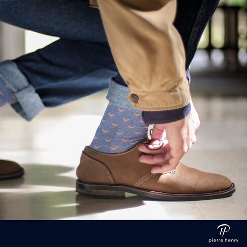 Pierre Henry Over the Calf Socks for Men (3 pairs) | Cotton made over the calf dress socks | Long comfort socks in Kuwait