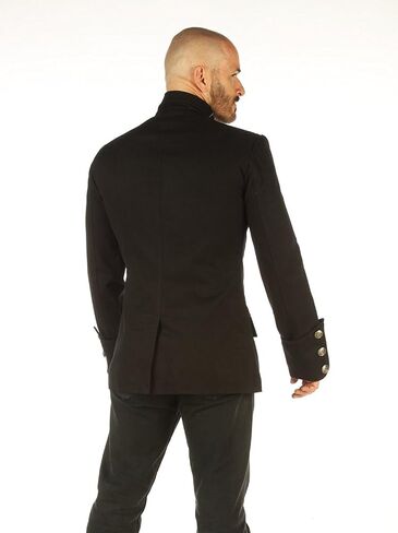 Leatherotics Handmade Cotton Gothic Military Jacket-Pirate Coat Steampunk Mens Clothes-Gothic Jacket Men MSP in Saudi Arabia