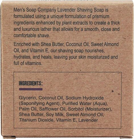 Men's Soap Company Lavender Shaving Soap Made with all Natural Ingredients Creates Rich Lather for a Smooth Shave, Includes Shea Butter and Coconut Oil to Protect and Moisturize your Skin, 4 oz. in Saudi Arabia