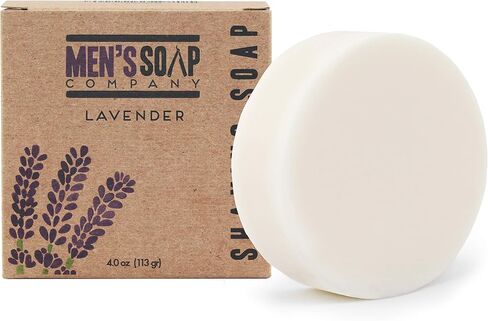 Men's Soap Company Lavender Shaving Soap Made with all Natural Ingredients Creates Rich Lather for a Smooth Shave, Includes Shea Butter and Coconut Oil to Protect and Moisturize your Skin, 4 oz. in Saudi Arabia