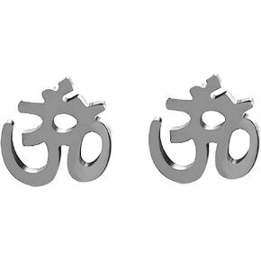 DianaL Boutique Stainless Steel Cut Out Om Ohm Aum Symbol Earrings Stud Gift Boxed Fashion Jewelry in Saudi Arabia