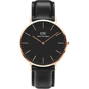 Daniel Wellington Classic Sheffield Watch, Italian Black Leather Band