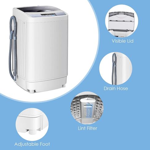 Casart Washing Machine Portable Compact 9.92lbs Capacity Full-Automatic W/Drain Pump,10 programs 8 Water Level 1.34 Cu.ft Cloth Washer and Spinner in Saudi Arabia