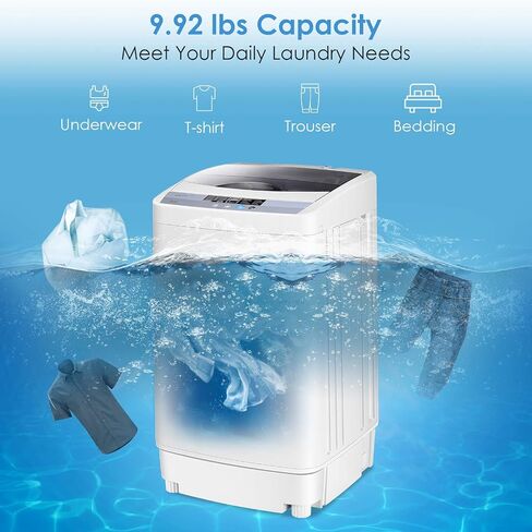 Casart Washing Machine Portable Compact 9.92lbs Capacity Full-Automatic W/Drain Pump,10 programs 8 Water Level 1.34 Cu.ft Cloth Washer and Spinner in Saudi Arabia