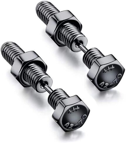 Punk Titanium Steel Screw Nail Stud Earrings for Women Men Streetwear Jewelry, Egirl Eboy Rock Party Jewelry in Saudi Arabia