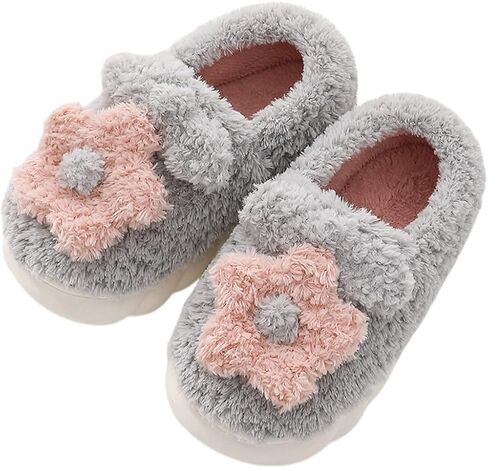 WYIKE Women's Slippers Adult Warm Plush Slippers Flowers Slippers Indoor Non-slip Home Thick Bottom Slippers Winter Warm Men's Cotton Slippers in Saudi Arabia