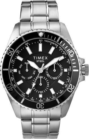 Timex الرجال اللباس انالوج 44mm الفولاذ المقاوم للصدأ متعددة الوظائف سوار ووتش in Saudi Arabia