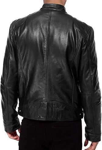 WENKOMG1 Men Faux Leather Jacket, Fall/Winter Thickening Coat Long Sleeve Zip Up Outwear Sports Basic Parka with Pocket in Saudi Arabia