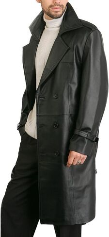 BGSD Men Xander Classic Leather Long Trench Coat (Regular, Big & Tall and Short) in Saudi Arabia
