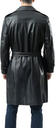BGSD Men Xander Classic Leather Long Trench Coat (Regular, Big & Tall and Short) in Saudi Arabia