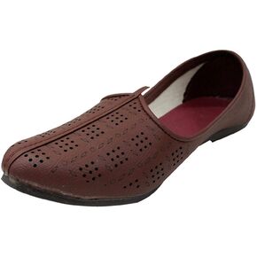 Stop n Style Brown Men Mojari Shoes Handmade Jalsa Nagra Shoes Traditional Shoes Punjabi Jutti for Mens