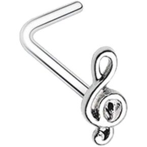 خاتم الأنف على شكل حرف L من Covet Jewelry Treble Clef Music Note in Kuwait
