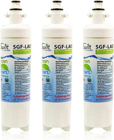 Swift Green Filters LFX31925ST SGF-LA07 (3 Pack) LT700-P, 04609690000, 09690, 46-9690, ADQ36006102, ADQ36006101 LG Replacement Water Filter, 3 Pack, White, 3 Pack in Kuwait