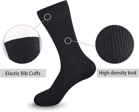 Men's Solid Dress Socks 6 Pack Cotton Classic Crew Socks Moisture Wicking Business Socks-Beige White Black in Saudi Arabia