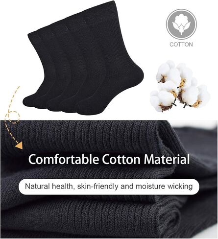 Men's Solid Dress Socks 6 Pack Cotton Classic Crew Socks Moisture Wicking Business Socks-Beige White Black in Saudi Arabia