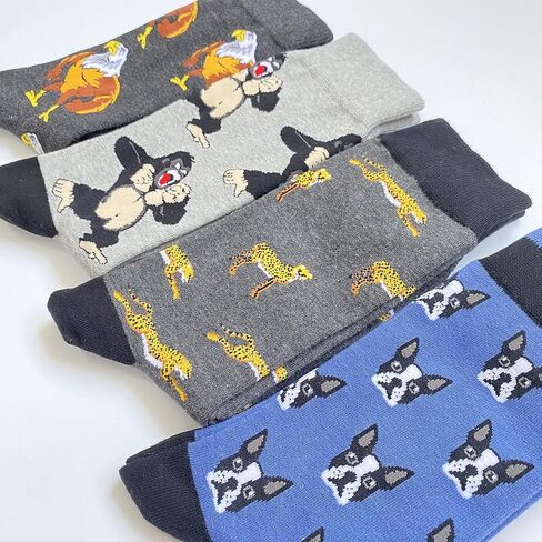 Men's Fun Set Dress Socks-Colorful Funny Novelty Cotton Funky Crew Socks Pack,Art Socks in Saudi Arabia