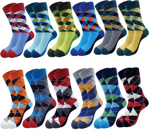 Men's Fun Set Dress Socks-Colorful Funny Novelty Cotton Funky Crew Socks Pack,Art Socks in Saudi Arabia