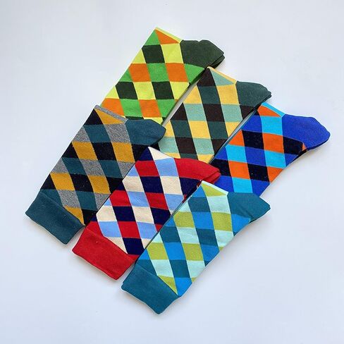 Men's Fun Set Dress Socks-Colorful Funny Novelty Cotton Funky Crew Socks Pack,Art Socks in Saudi Arabia