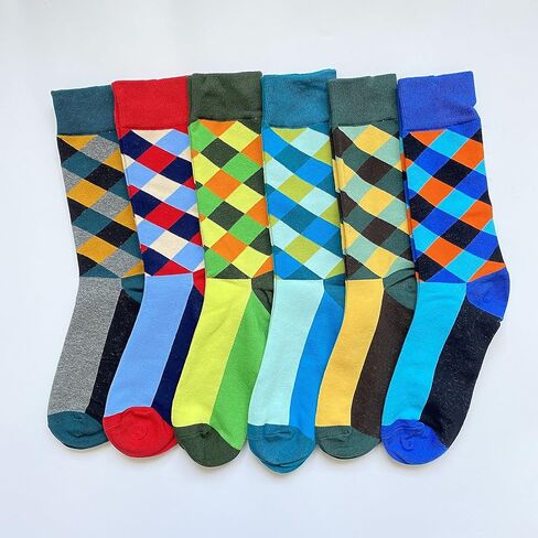 Men's Fun Set Dress Socks-Colorful Funny Novelty Cotton Funky Crew Socks Pack,Art Socks in Saudi Arabia