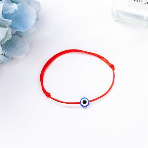 kelistom 8 Pieces Evil Eye Red Kabbalah String Bracelets for Women Men Boys Girls Protection Amulet Storage Gift Bag with Long Tassels in Kuwait