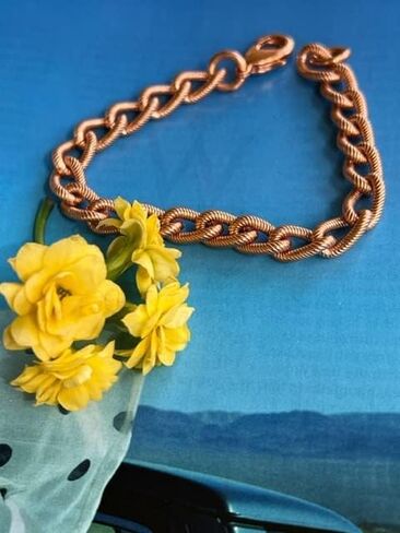 9 Inch Solid Copper Link Bracelet CB861GG - 5/16 of an inch wide. in Saudi Arabia