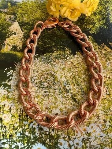 9 Inch Solid Copper Link Bracelet CB861GG - 5/16 of an inch wide. in Saudi Arabia