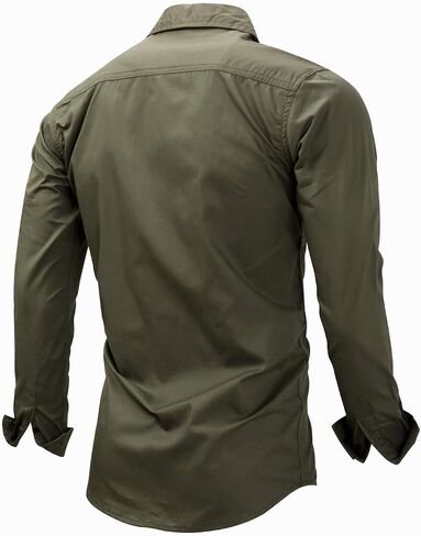 FREDD MARSHALL Men's Button Down Casual Pocket Jean Shirt in Saudi Arabia