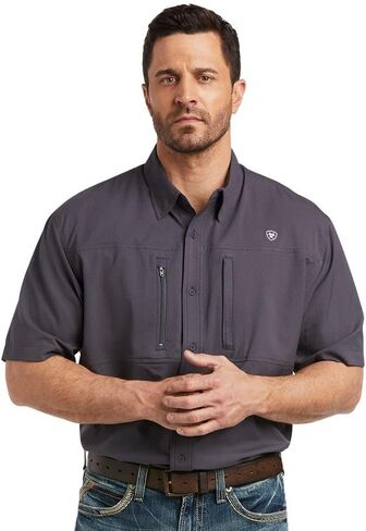 ARIAT Men's MNS Venttek CLSSC SS SHRT Charcoal, XX-Large in Kuwait