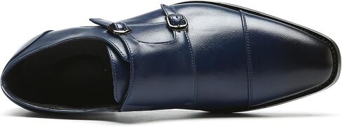 Mens Dress Shoes Italian Fashion Double Monk Strap Slip On Loafer Shoes Oxford Leather Shoes for Men in Kuwait