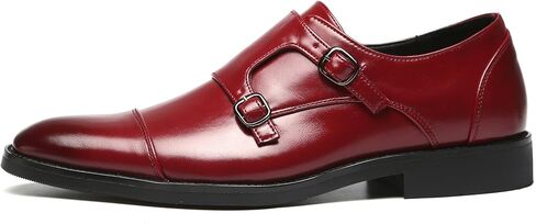 Mens Dress Shoes Italian Fashion Double Monk Strap Slip On Loafer Shoes Oxford Leather Shoes for Men in Kuwait