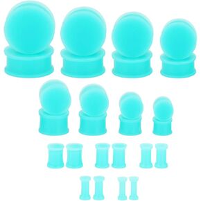 DERALA Silicone Ear Tunnels 26pcs Soft Double Flared Ear Gauges Plugs Piercing Jewelry 3mm-1 inch