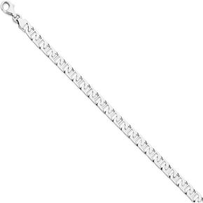 Solid 14k White Gold 6.5mm Unique Anchor Mariner Link Bracelet - with Secure Lobster Lock Clasp 8.25" in Kuwait